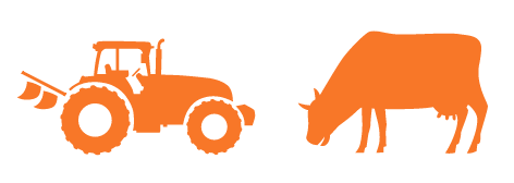 Intensieve landbouw tractor met koe