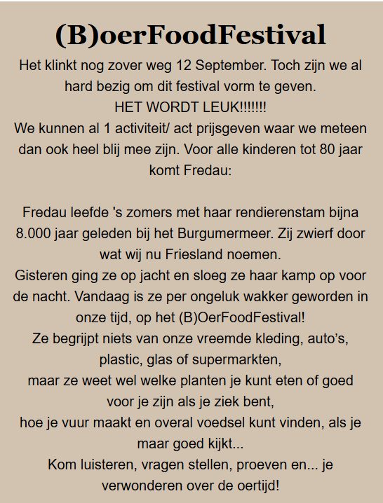 Boerfoodfestival Hoeve Hoogland